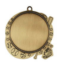 Load image into Gallery viewer, Medal Sport 1.5" Insert 2.5" Dia. Baseball Gold

