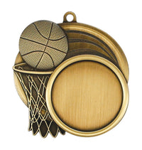 Load image into Gallery viewer, Medal Sport 1.5" Insert 2.5" Dia. Basketball Gold
