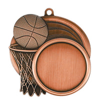 Load image into Gallery viewer, Medal Sport 1.5" Insert 2.5" Dia. Basketball Bronze
