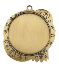 Load image into Gallery viewer, Medal Sport 1.5" Insert 2.5" Dia. Basketball Gold
