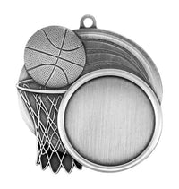 Load image into Gallery viewer, Medal Sport 1.5" Insert 2.5" Dia. Basketball Silver
