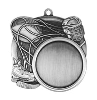 Load image into Gallery viewer, Medal Sport 1.5" Insert 2.5" Dia. Hockey Silver
