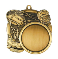 Load image into Gallery viewer, Medal Sport 1.5" Insert 2.5" Dia. Hockey Gold
