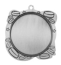 Load image into Gallery viewer, Medal Sport 1.5" Insert 2.5" Dia. Hockey Silver
