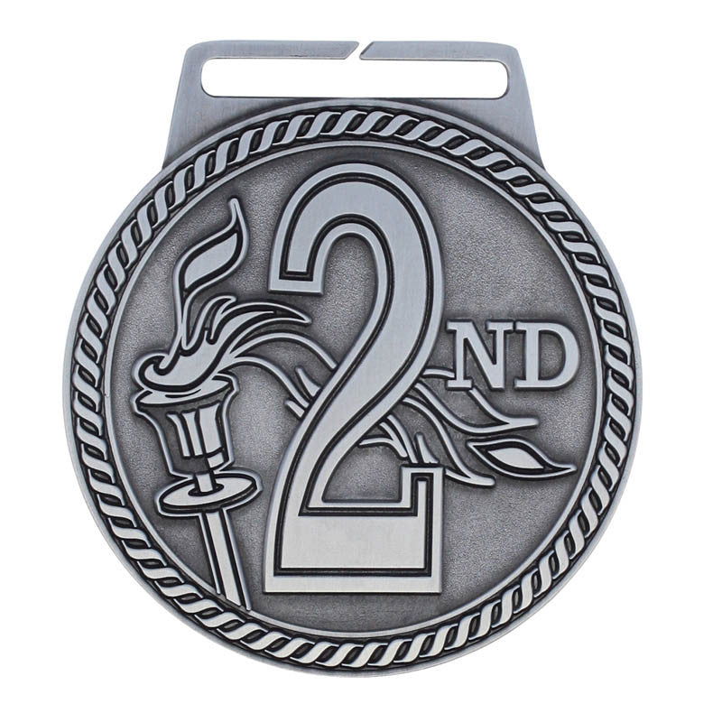 Medal Titan 2nd 3" Dia. Silver