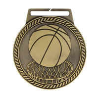 Load image into Gallery viewer, Medal Titan Basketball 3" Dia. Gold
