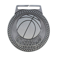 Load image into Gallery viewer, Medal Titan Basketball 3" Dia. Silver
