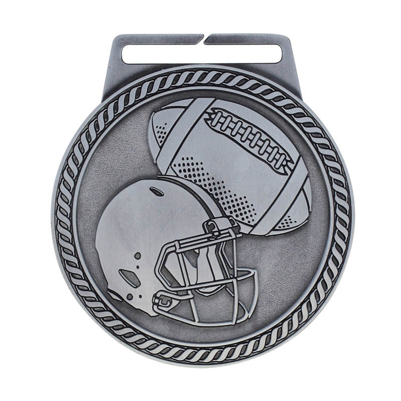 Medal Titan Football 3" Dia. Silver