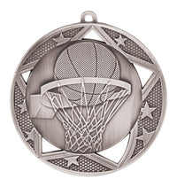 Load image into Gallery viewer, Medal Galaxy 2.75" Basketball Silver
