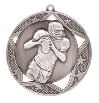 Load image into Gallery viewer, Medal Galaxy 2.75" Football Silver
