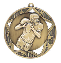 Load image into Gallery viewer, Medal Galaxy 2.75" Football Gold
