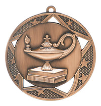 Load image into Gallery viewer, Medal Galaxy 2.75" Lamp of Knowledge Bronze
