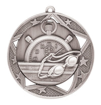 Load image into Gallery viewer, Medal Galaxy 2.75" Swimming Silver
