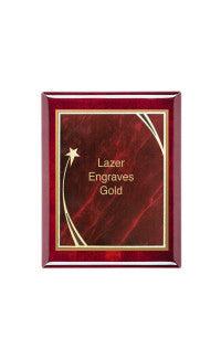 Rosewood Piano Finish Plaques With Shooting Star Plate, 7"x9"