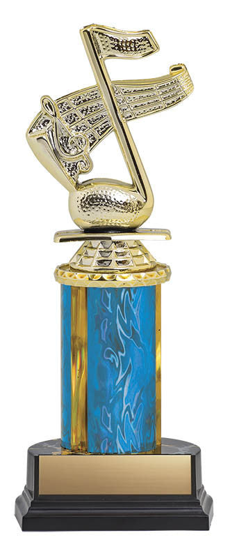 Trophy Kit Blue/Gold Blaze Column on RSB Black Base, 4.75"