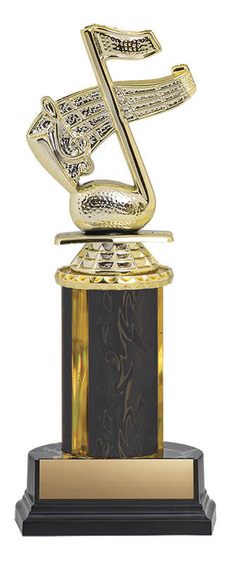Trophy Kit Black/Gold Blaze Column on RSB Black Base, 4.75"