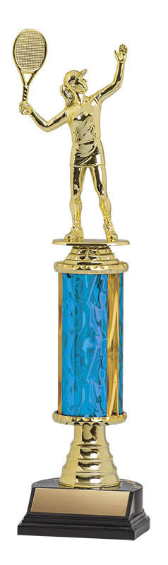 Trophy Kit Blue/Gold Blaze Column w Bell Riser on RSB Black Base, 6"