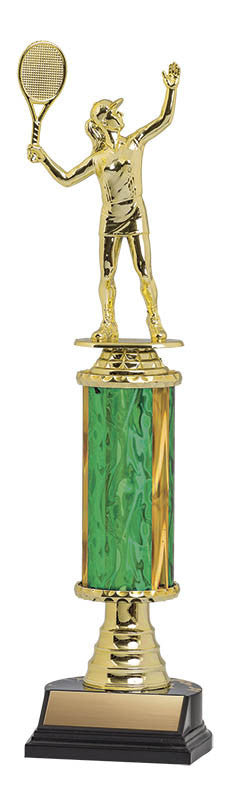 Trophy Kit Green/Gold Blaze Column w Bell Riser on RSB Black Base, 6"