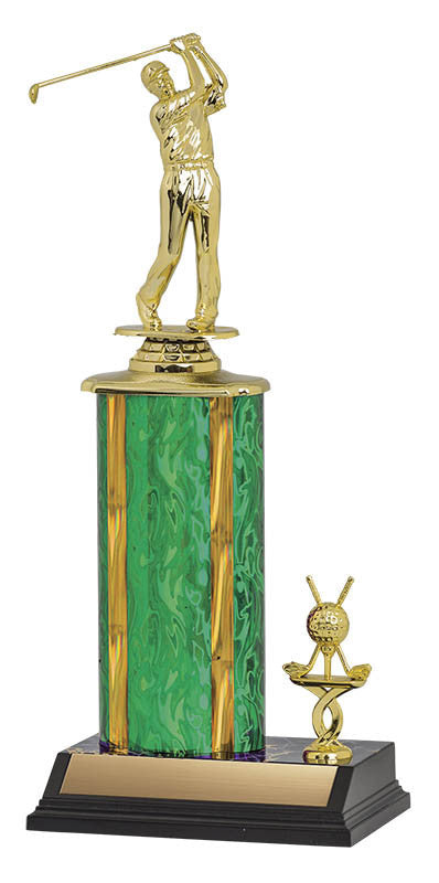 Trophy Kit Green/Gold Blaze Wide on SB Black Base w Trim Post, 6.5"