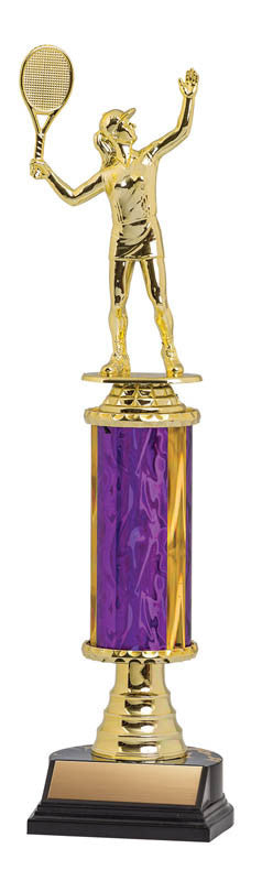 Trophy Kit Purple/Gold Blaze Column w Bell Riser on RSB Black Base, 6"