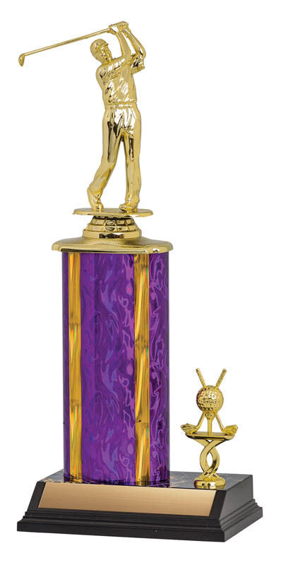 Trophy Kit Purple/Gold Blaze Wide on SB Black Base w Trim Post, 6.5"